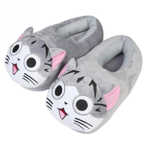 2017 New Cartoon Cat Cotton Slippers Soft Warm Home Slippers For Girls Use Anime Cartoon Plush Stuffed Shoes Cute Winter Shoes ► Photo 1/6
