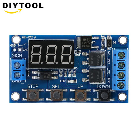 Trigger Cycle Timer Delay Switch 12 24V Circuit Board Dual MOS Tube Control Module ► Photo 1/5