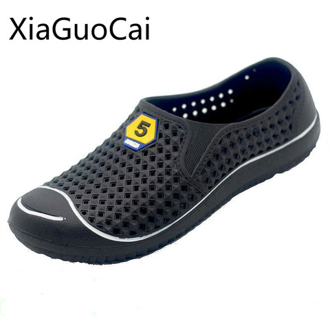 New Plastic Mens Beach Shoes Non-slip Breathable Men's Summer Sandals Baotou Hollow Lightweight Male Sandals ► Photo 1/6