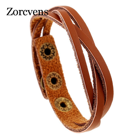 ZORCVENS 2022 Cheap Wholesale Fashion Men Leather Bracelet 100% Brand New Trendy Bracelet ► Photo 1/6