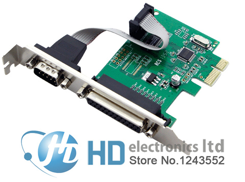 RS232 RS-232 Serial Port COM & DB25 Printer Parallel Port LPT to PCI-E PCI Express Card Adapter Converter WCH382 Chip ► Photo 1/1