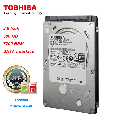 Original Toshiba MQ01ABF050 500GB Hard Drive Disk SATA/300 7200RPM 16MB 2.5