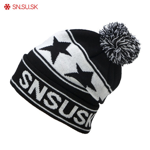 SN.SU.SK  2022 High Quality Winter Ski Hats Snowboard Warm Woolen Caps For Men Women Star Hairball Female Beanies Hat 04-5265 ► Photo 1/1