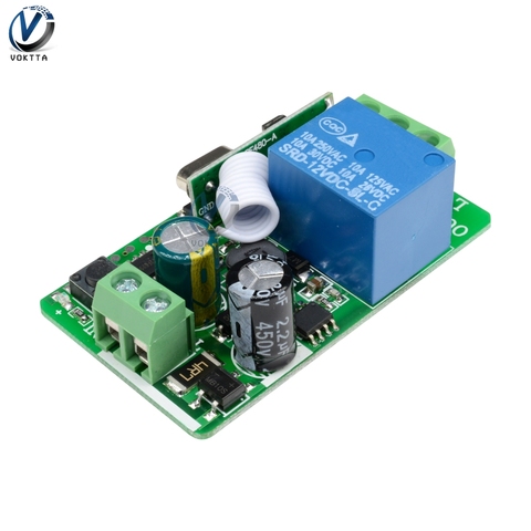 AC 220V Relays 1 Channel Wireless Relay Remote Control Light Switch Receiver Module Support RF Transmitter Timmer Delay Relay ► Photo 1/6