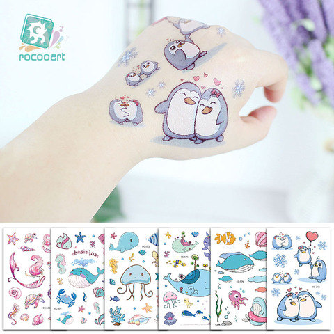 Cartoon Whale Tattoo For Kids Ocean Animal Fake Taty Children Body Art Waterproof Temporary Tattoo Sticker Blue Sea Style Tatoo ► Photo 1/6