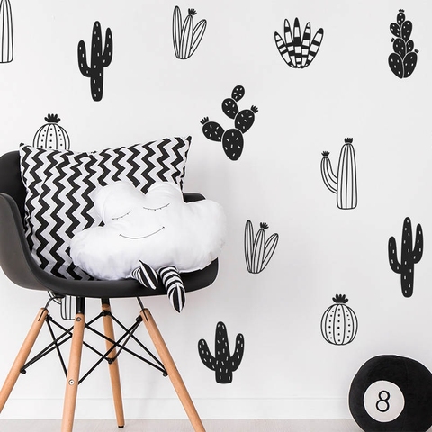Cactus Wall Decals Woodland Tribal Cactus Wall Stickers for Kids Room Baby Nursery Decor Art Succulent and Cacti Wall Tattoo ► Photo 1/6