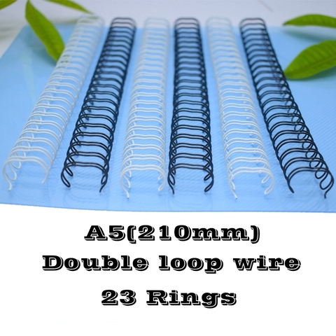 100PCS/BOX A5 size 210mm 23 rings 6.4-14.3mm steel iron double loop wires binding wire calendar binding wires ► Photo 1/1