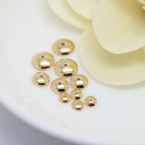 20PCS 4MM 6MM 8MM 10MM 12MM 24K Champagne Gold Color Plated Brass Glossy Beads Caps High Quality Diy Jewelry Accessories ► Photo 1/3