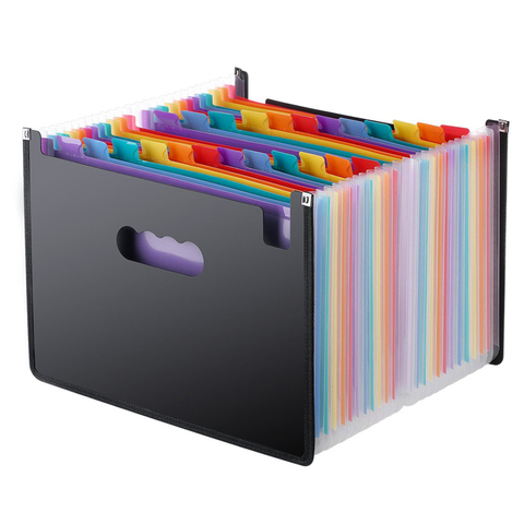Expanding File Folder 24 Pockets, black Accordion A4 folder ► Photo 1/6
