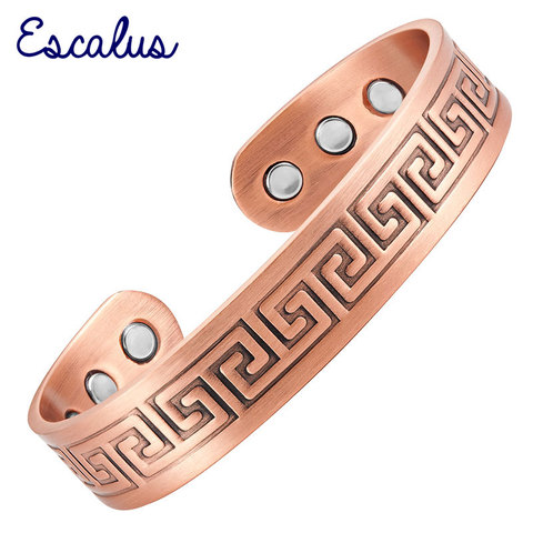 Escalus Vintage Antique Pure Copper Women New Bangle Jewelry Powerful Magnetic Bangle For Men Gift Healing Charm Bracelet ► Photo 1/5