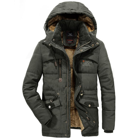 Plus Size 7XL 8XL Winter Parkas Men Thicken Warm Jacket Wool Liner Hooded Coats Male Outwear Windproof Multi Pocket Army Jackets ► Photo 1/6