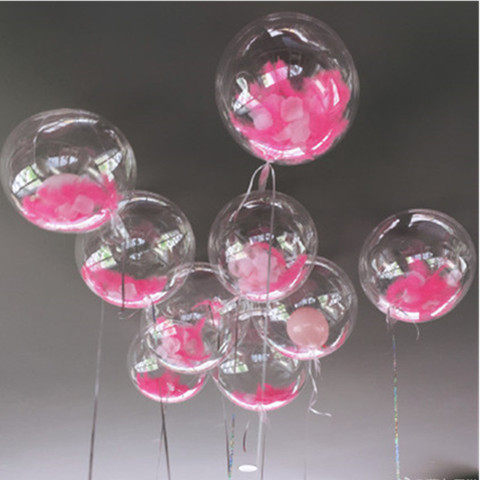 DIY Wedding Birthday Party Decoration Balloons Helium Bobo Balloons Feather Transparent PVC Bubble Ballon Gifts kid toys ► Photo 1/6