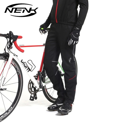 NENK Cycling Pants Man Thermal Fleece Bike Pants Windproof Winter Autumn Cycling Trousers Warm High Elasticity MTB Bicycle Pants ► Photo 1/6