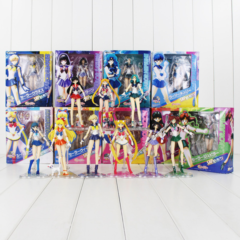 Anime PVC Action Figures Sailor Moon Mars Mercury Saturn Jupiter Venus Chibi Toy