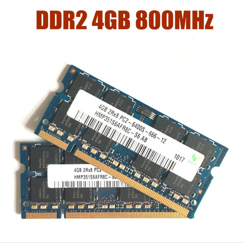 Free Shipping Laptop memory 4GB PC2-6400 DDR2 800MHz Notebook RAM 4G 8G 800 6400S 4G 200-pin SO-DIMM ► Photo 1/1