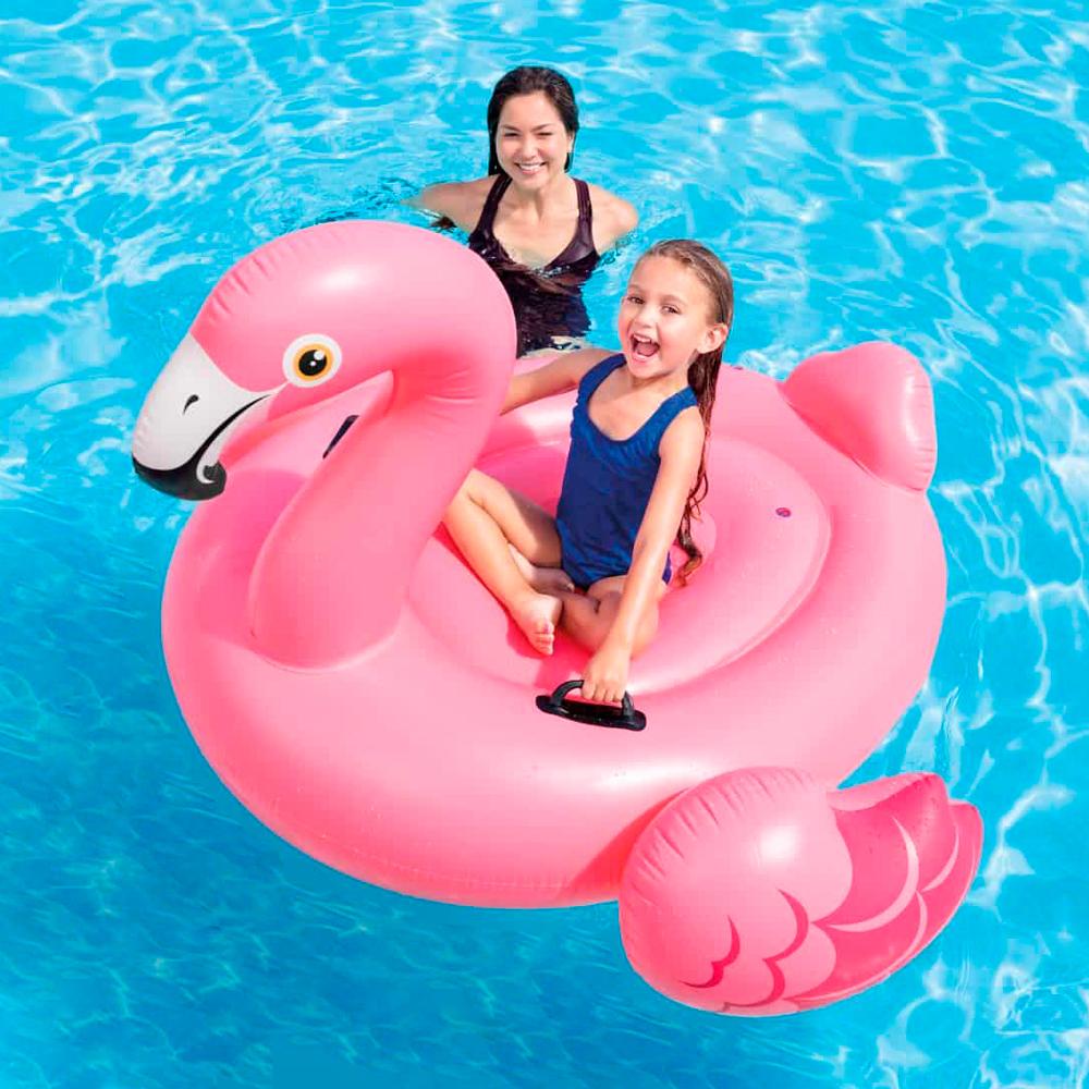 Giant Inflatable Swimming Pool Ride-on Flamingo Float Pink Summer Toy HUGE Kids