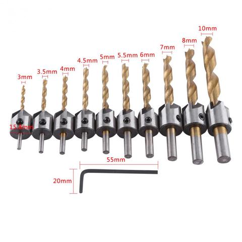 New Useful 3mm-6mm Steel Countersink Drill Bit Carpentry Woodworking Boring Tool Round Shank With Hex Key ► Photo 1/6