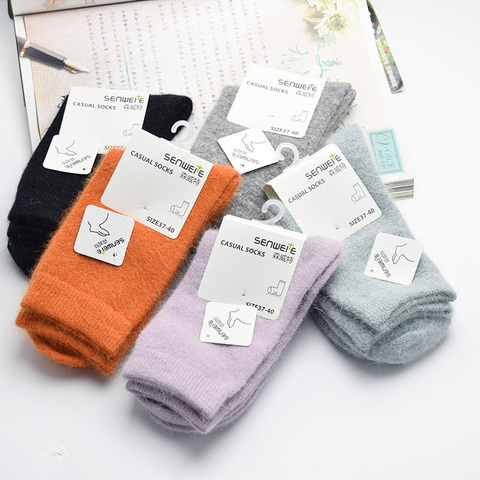 High Quality Brand Thick Angola Rabbit&Merino Wool Socks Women Winter Socks Warm Female Socks Big Size ► Photo 1/6