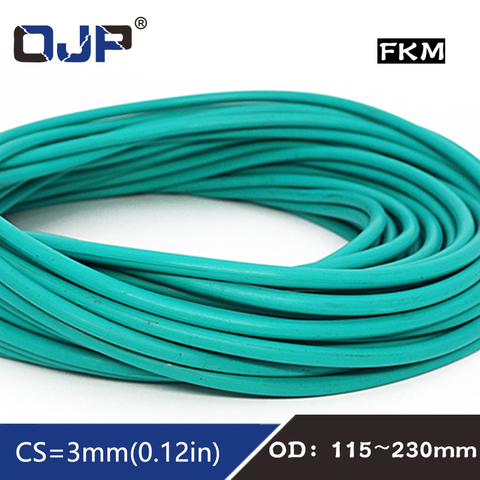 1PC Fluorine rubber Ring Green FKM O ring Seal OD115/120/125/130/140/145/150/230*3mm Rubber O-Ring Seal Ring Fuel Gaskets Washer ► Photo 1/6