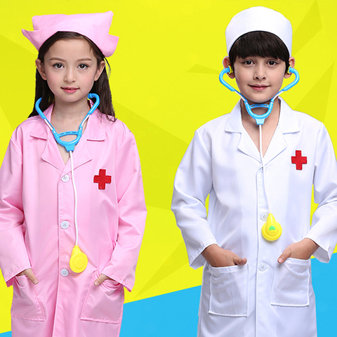 Kids Cosplay Clothes Boys Girls Doctor Nurse Uniforms Fancy toddler halloween Role Play Costumes Party Wear doctor gown ► Photo 1/6