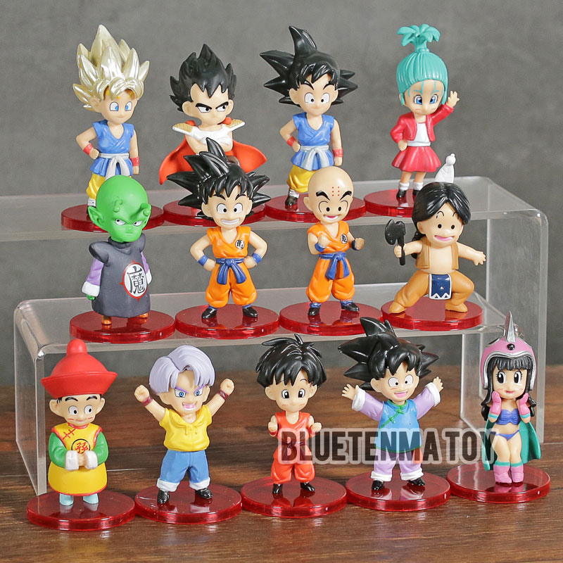 13 Pcs/Set Dragon Ball Z Son Goku Gohan Goten Vegeta Trunks PVC Figure Model Toy 