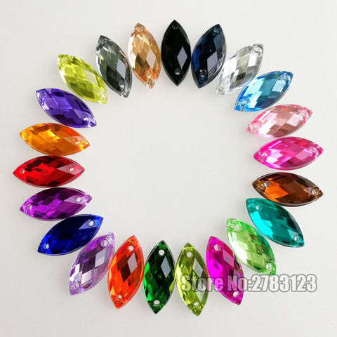 5x10mm/7x15mm/9x20mm Horse eye shape High quality Acryl sew on rhinestones with two holes,diy/clothing accessories ► Photo 1/5