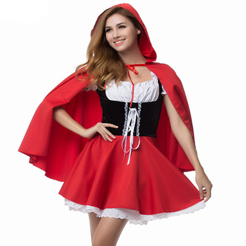 S-6XL Sexy Women Little Red Riding Hood Costumes Adult Anime Cosplay Fantasy Game Uniforms Halloween Party Fancy Dress ► Photo 1/6