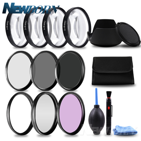 49 52 55 58 62 67 72 77 MM Macro Close-up Filter +1+2+4+10 Set+ UV CPL FLD +ND2 4 8 Camera Lens Filter+Hood for Canon Nikon Sony ► Photo 1/6