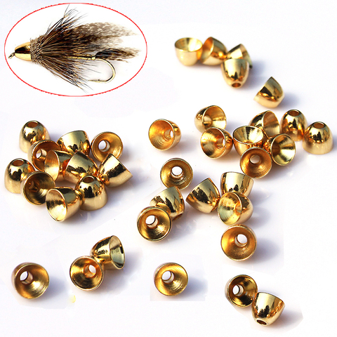 MNFT 24Pcs/lot Brass Cone head for tying Tube flies, Fly tying materials Golden Silver Black Nickel Fly Tying Brass Beads ► Photo 1/6
