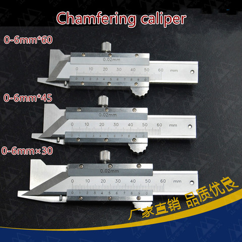 Chamfering vernier caliper, special reverse angle caliper, chamfering gauge. 0-6 mm. ► Photo 1/1