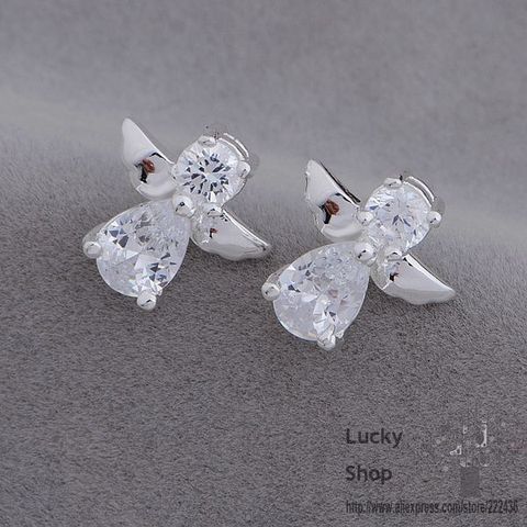 AE653 Silver plated  earrings , silver fashion jewelry , angel /bwpaknwa eggamxna ► Photo 1/4