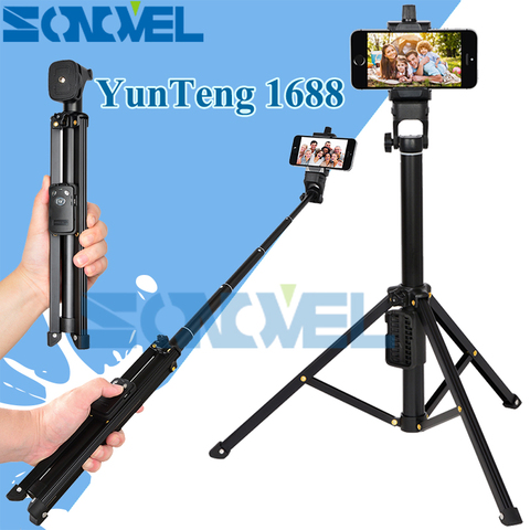 3 in 1 Yunteng 1688 Bluetooth Remote Shutter Portable Handle Selfie Stick Mini Table Tripod For IOS Android Iphone Samsung Gopro ► Photo 1/6