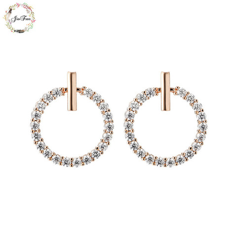 JIOFREE New Trendy Rhinestone round Fashion charm Clip on Earrings Without Piercing for Women Luxury Clip Earrings gift ► Photo 1/6