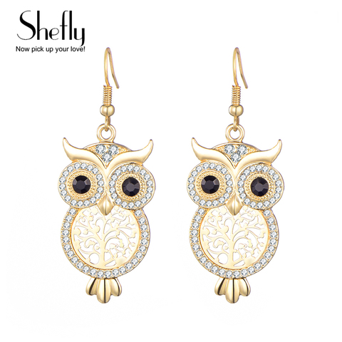 Cute Owl Earrings for Women Crystal Dangle Earrings Fashion Jewelry Accessories Silver Plated Drop Earrings Gift For Best Friend ► Photo 1/6
