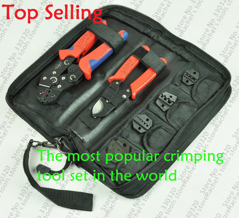 Crimping Tool Set/kit DN-K02C with cable cutter,crimping plier& replaceable crimping die sets/jaws,terminal hand tools,crimpers ► Photo 1/1
