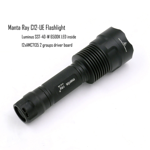 2022 Manta ray C12-UE Powerful Tactical LED Flashlight Luminus SST-40 1200LM Waterproof Torch 8Modes Lanterna Tatica ► Photo 1/1