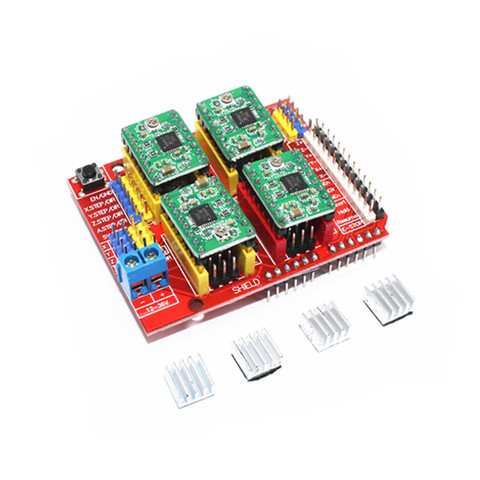 4x A4988 Stepper Motor Driver with Heat Sink +CNC Shield Expansion Board for Arduino UNO R3 V3 Engraver 3D Printer ► Photo 1/1