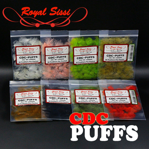 Royal Sissi brand 8packs/set CDC Puffs feather fluffy duck butt oiler feathers preen glands dry fly tying material for wing post ► Photo 1/6