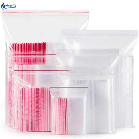 INTEGRITY Various size Transparent Self Sealing Gift/Cookie/Cloth storage pouches Reusable Clear Zip lock plastic packaging bags ► Photo 1/6