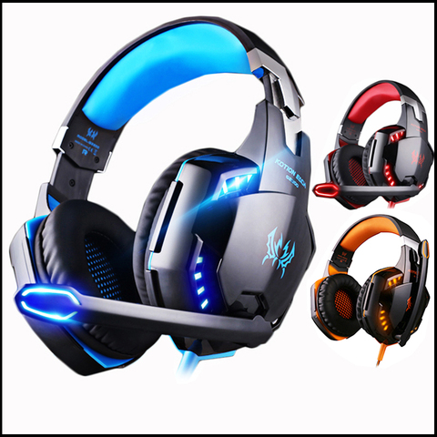 Kotion EACH Stereo Gaming Headphones Best casque Deep Bass Game Earphone Headset with Mic LED Light for PC  Computer Gamer PS4 ► Photo 1/6