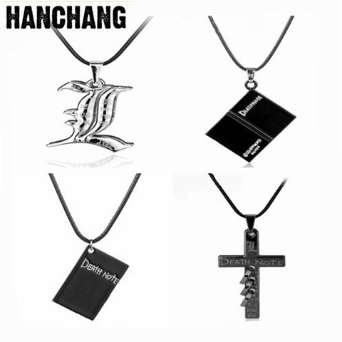 Hot Movie Anime Jewelry Death Note Necklace Death Note Book Letter 2 Rows Alloy Pendant Necklace Rope Chain Neck Lace ► Photo 1/6