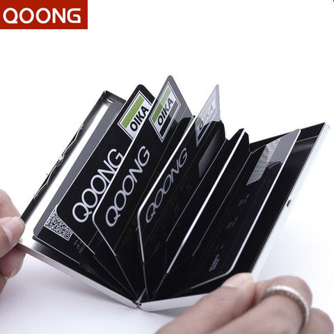 Stainless Steel RFID Blocking Credit Card Holder Wallet ID Card Case Protect Your Bank Debit, ID Cards Metal Travel Card Wallet ► Photo 1/6