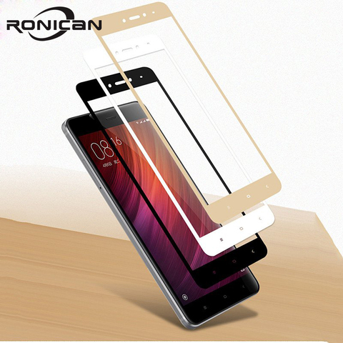 RONICAN Full Cover Tempered Glass on Xiaomi Redmi 4X 4A For Redmi 4 Pro  Redmi note 4 4X Screen Protector Toughened Glass Film ► Photo 1/6