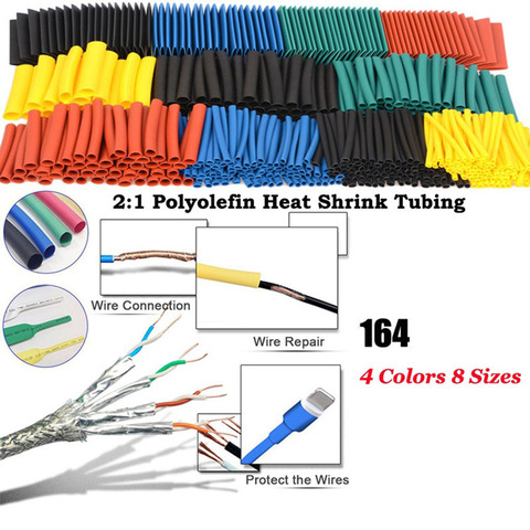 164pcs Set Polyolefin Shrinking Assorted Heat Shrink Tube Wire Cable Insulated Sleeving Tubing Set CLH@8 ► Photo 1/6