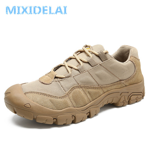 MIXIDELAI Cow Suede Leather Outdoor Male Sneakers Shoes For Men Adult Non-Slip Casual Military Army Autumn Patchwork Footwear ► Photo 1/6