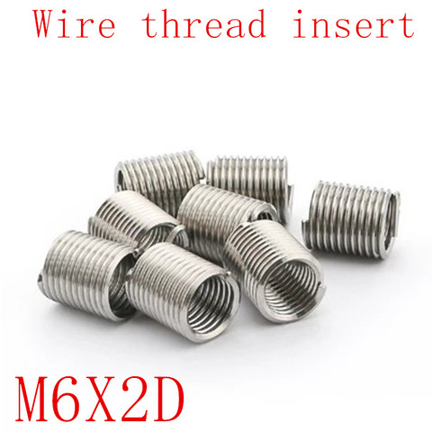 50Pcs M6*2D Stainless Steel Coiled Wire Helical Screw Thread Inserts M6 Screw Bushing self tapping thread repair tool ► Photo 1/1