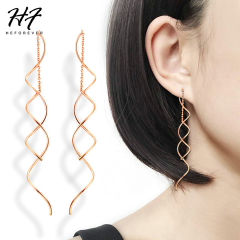 Simple Spiral Ear Line Earrings For Women  Sliver Color Fashion Brand Vintage Jewelry  E243 E319 Christmas Day Gift ► Photo 1/6