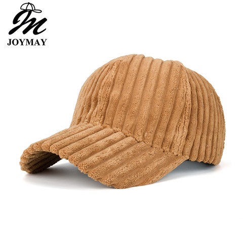 Joymay 2022 New Unisex Couple Solid Color Corduroy Winter Warm Baseball cap Adjustable  Fashion Leisure Casual Snapback HAT B466 ► Photo 1/6