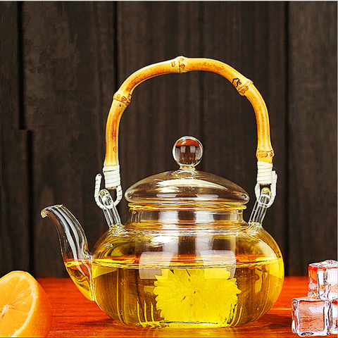 Hot Drinkware 600ML Tea Set Borosilicate Glass Convenient Heated Teapot Transparent Office Flower Tea Pot ► Photo 1/6