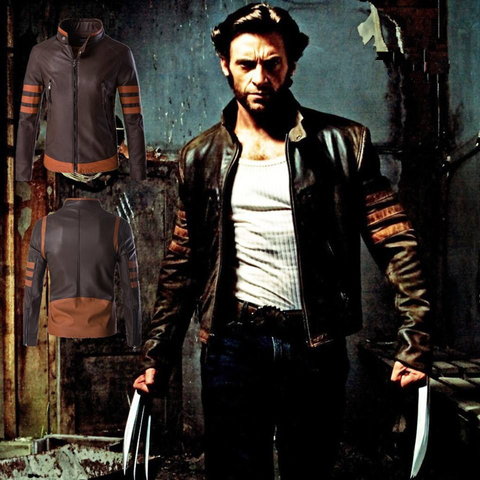 Mens wolverine leather Jackets Motorcycle Biker top Coats Faux Leather Men Dropshipping zipper Clothes Thick fashion Coat ► Photo 1/6
